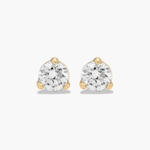Yellow Gold Martini Three Claw Lab Diamond Studs
