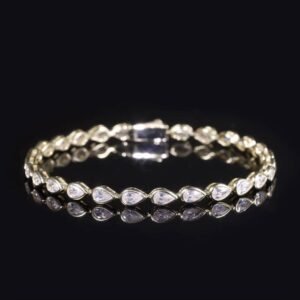 Lab Diamond Pear-shaped Bezel-set Tennis Bracelet