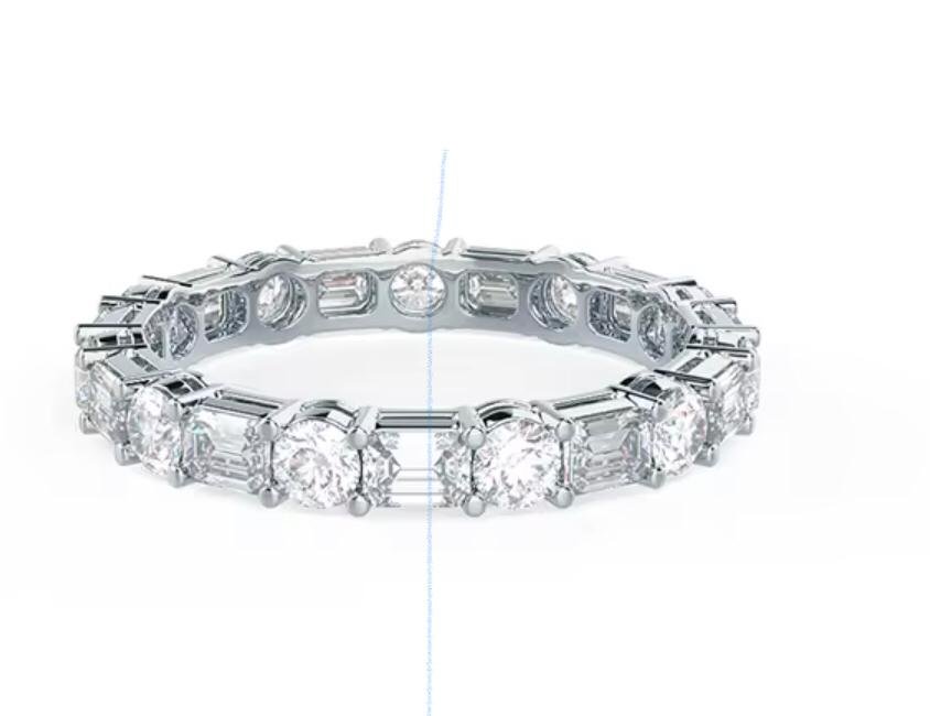 18k wg claw 3.2 gms Emerald cut lab diamonds 0.75ct - Image 2