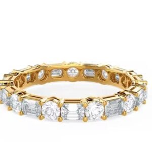 18k wg claw 3.2 gms Emerald cut lab diamonds 0.75ct