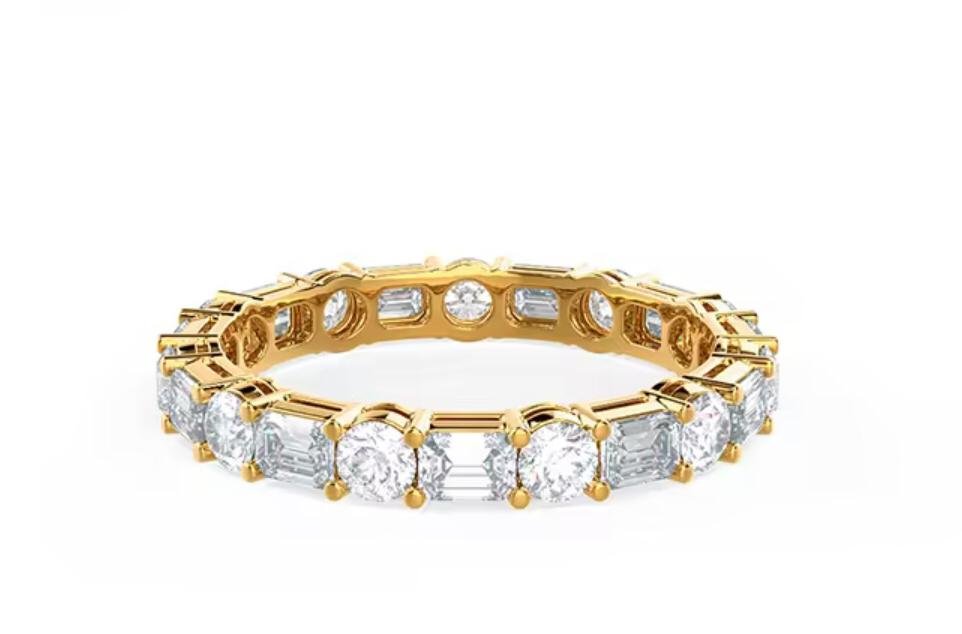 18k wg claw 3.2 gms Emerald cut lab diamonds 0.75ct