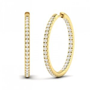 Gold Cut Lab-Grown Diamond hoops Earrings