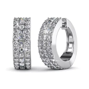 18k White Gold Earrings with Moissanites