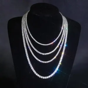 Beautiful Tennis Chain 14k  White Gold