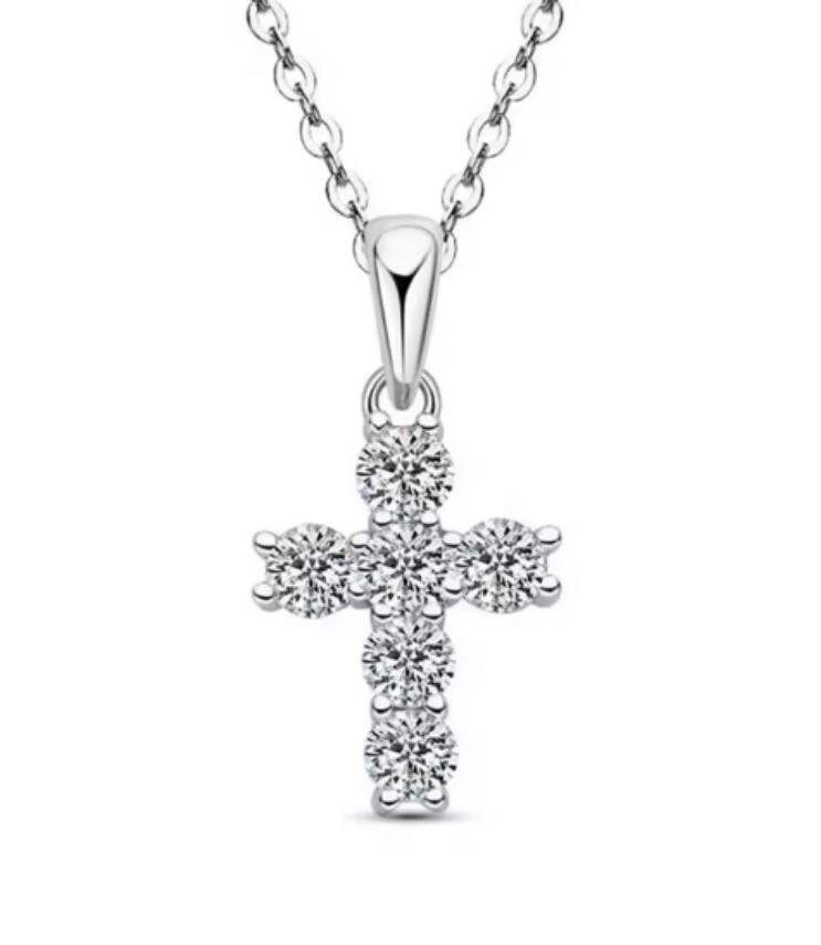Stunning Cross Comes In 6 Brilliant Stones Claw Set.