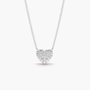 14k Heart Pendant With 0.32ct Lab Diamonds 45cm Chain