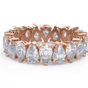 14k Pear Shape Infinity Band With Lab Diamonds 3.5 Mm.