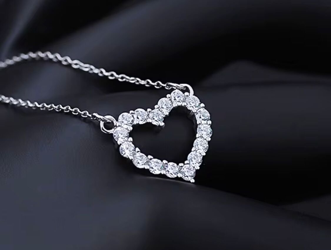 Lab-Grown Open Heart Diamond Necklace